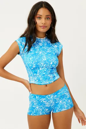 Blue Crush Floral Crop Top - Iris