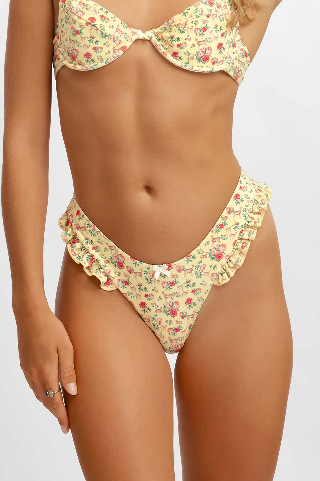 Candice Ruffled Cheeky Bottoms / Rosy Fawn