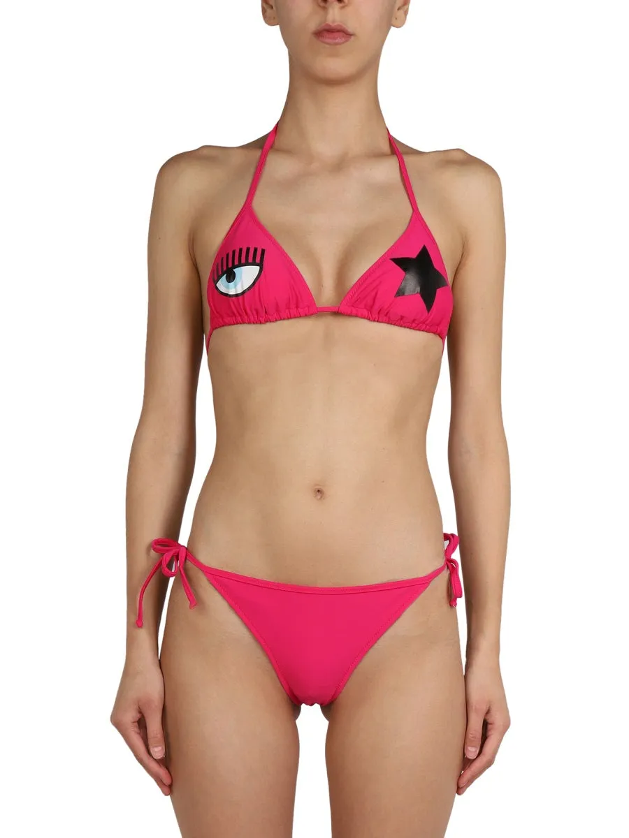 Chiara Ferragni Logo-Printed Halterneck Bikini Top