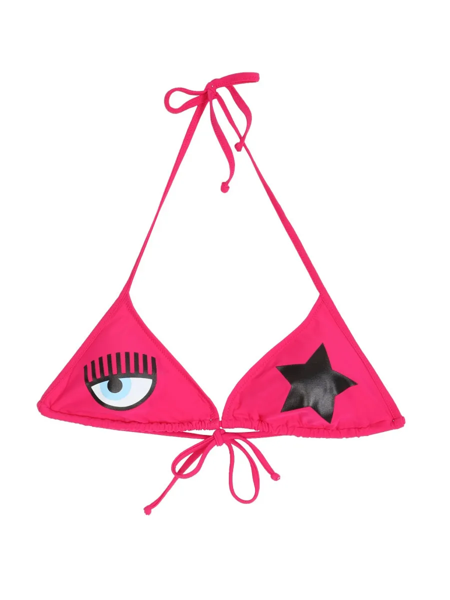 Chiara Ferragni Logo-Printed Halterneck Bikini Top