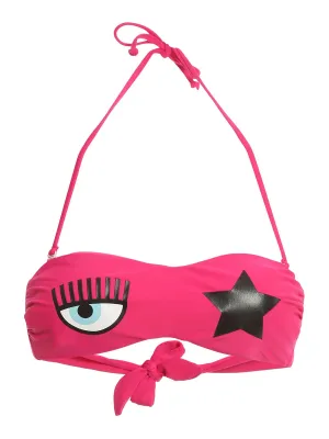 Chiara Ferragni Logo-Printed Tie Fastened Bikini Top