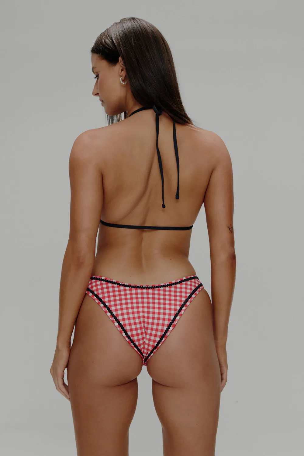 Coastal Micro Triangle Bikini Top - Cherry Picnic
