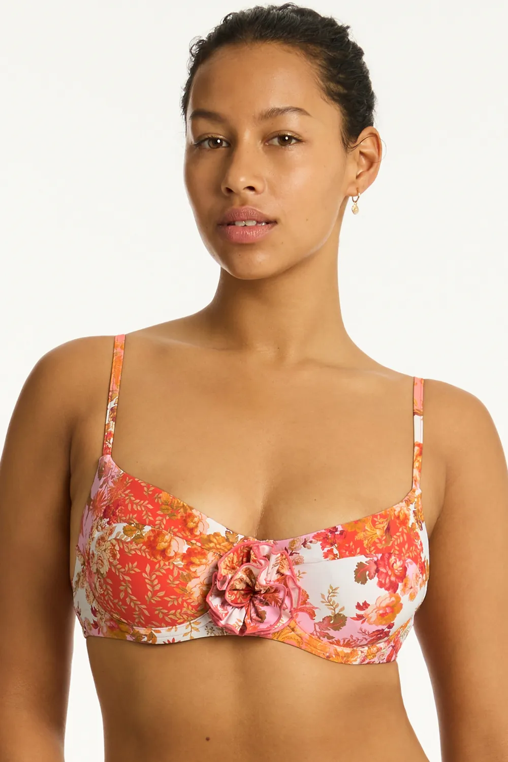 Daisyfield Balconette Bikini Top in Coral