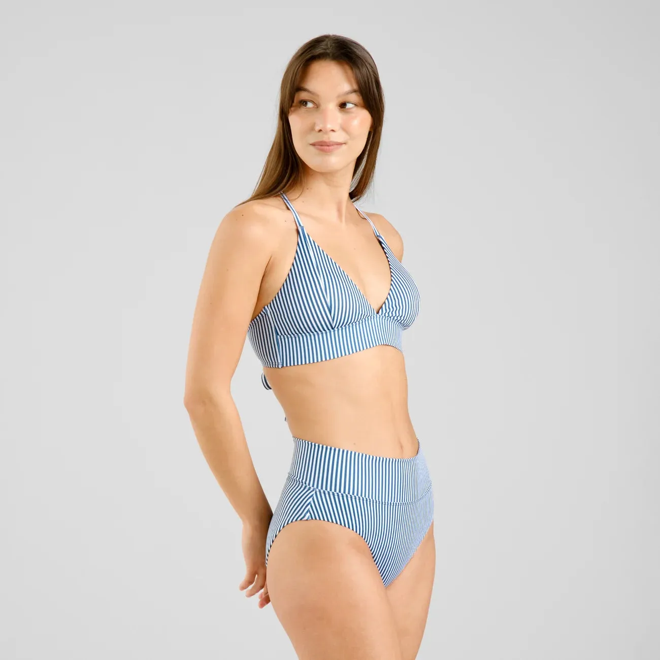 Dedicated Blue Stripe Bikini Top