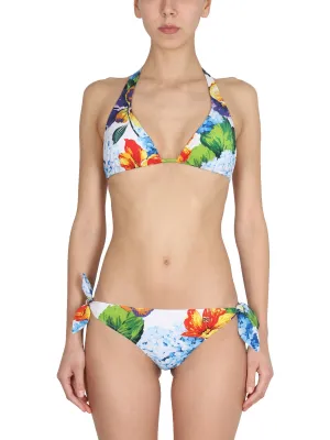 Dolce & Gabbana Allover Floral Print Halterneck Bikini