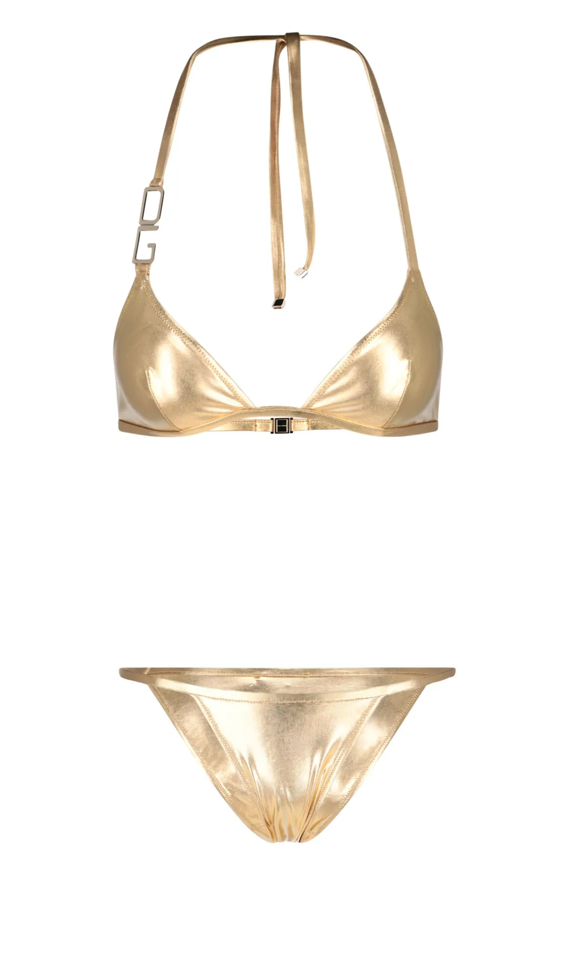 Dolce & Gabbana Logo Plaque Halterneck Bikini Set