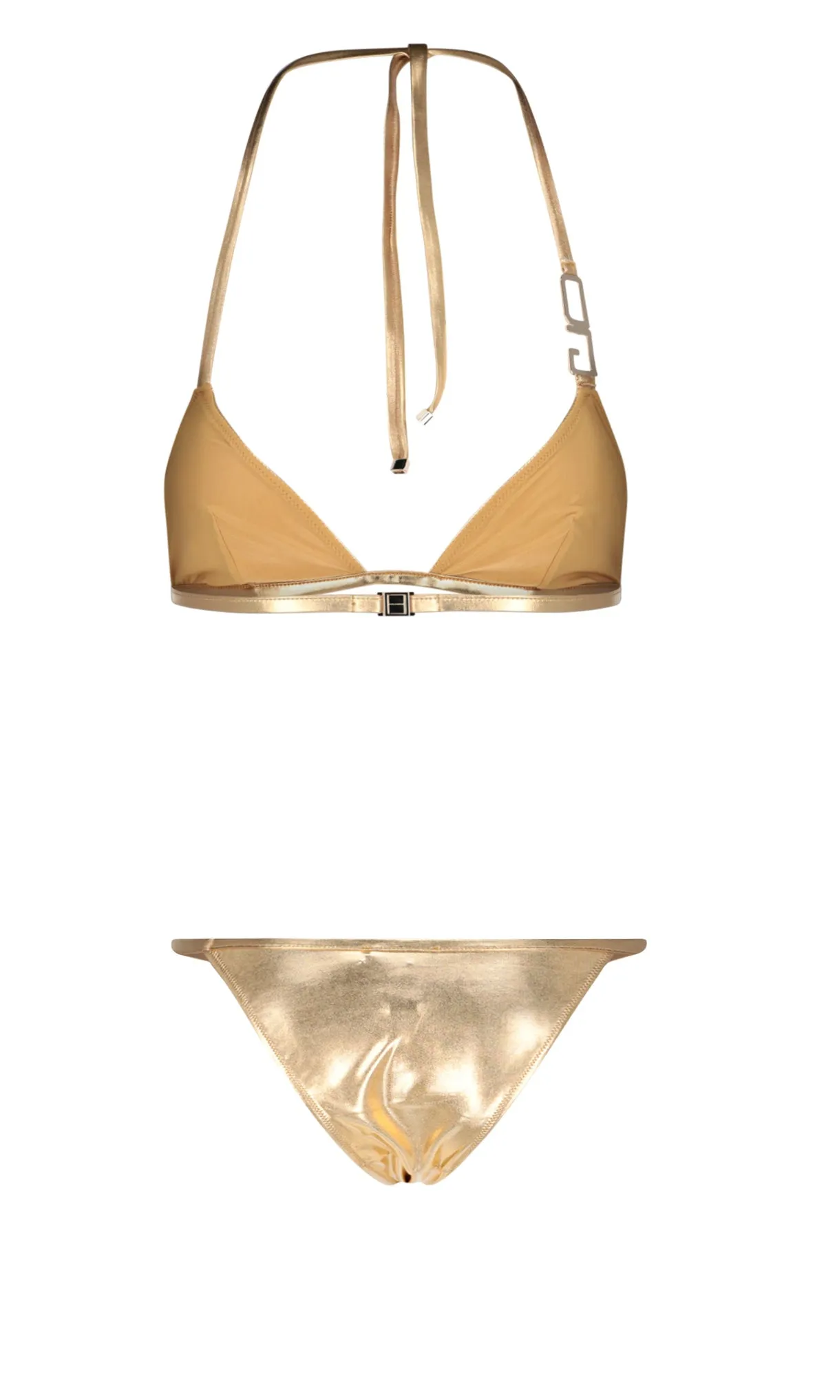 Dolce & Gabbana Logo Plaque Halterneck Bikini Set