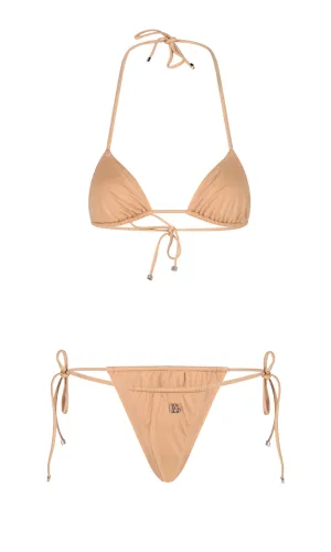 Dolce & Gabbana Logo Plaque Halterneck Bikini