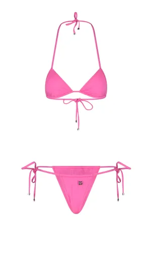 Dolce & Gabbana Logo Plaque Halterneck Bikini