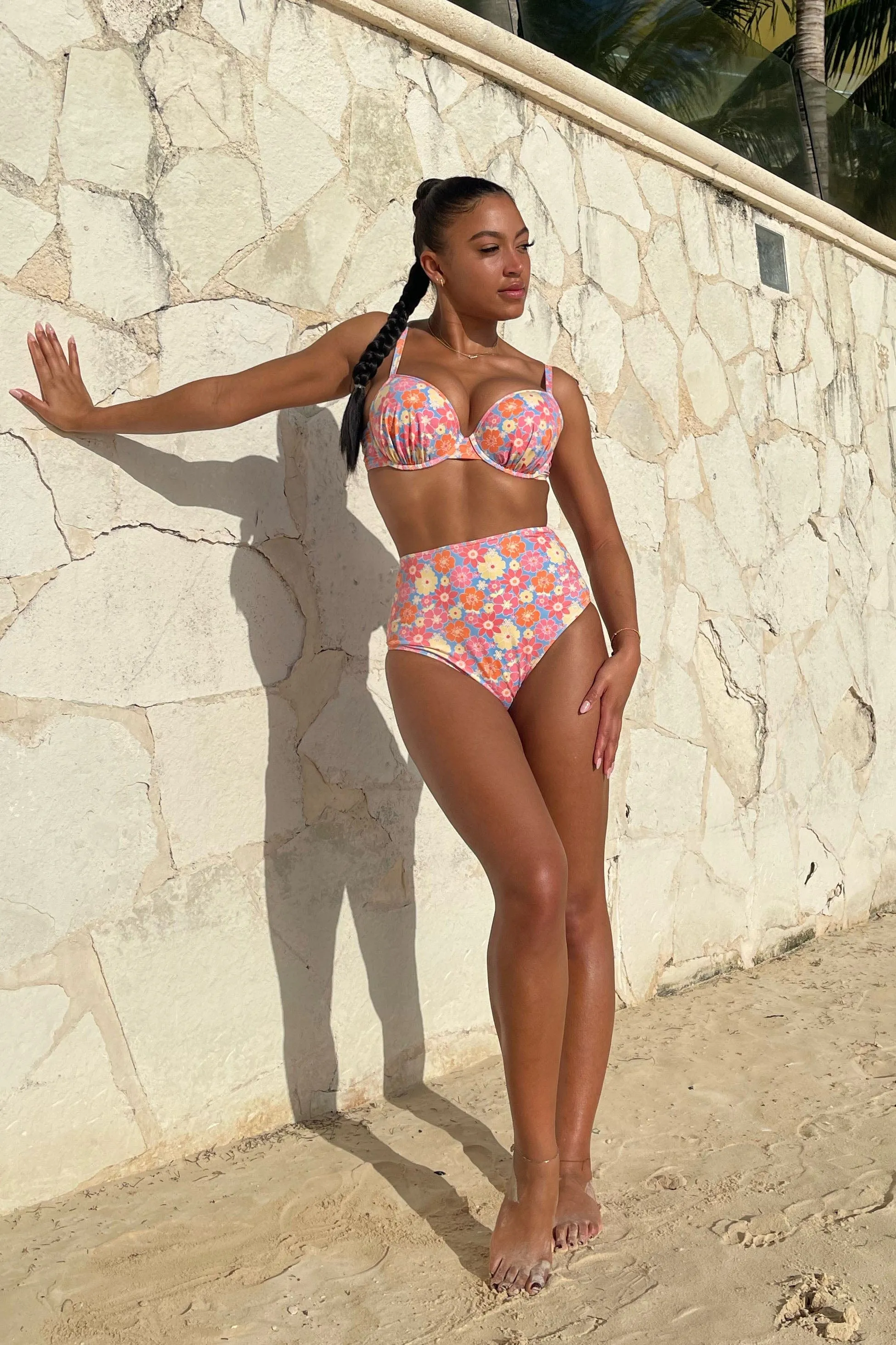 Floral Plunge Bikini Top Fuller Bust Exclusive