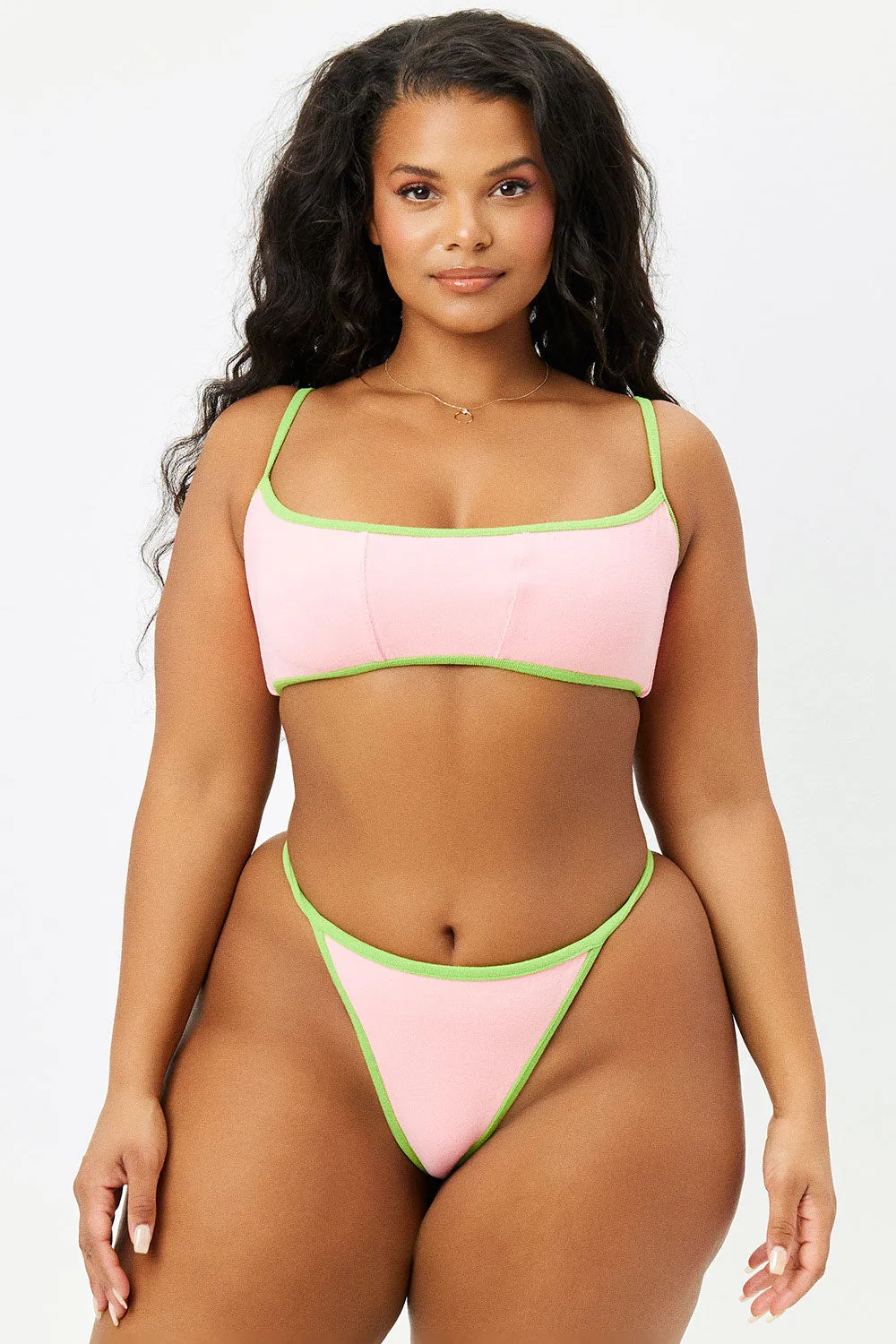 Harmony Terry Thong Bikini Bottom - Summer Melon