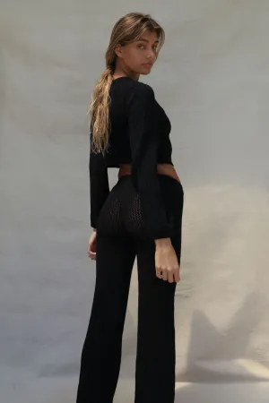 Jude Crochet Pant - Black Crochet
