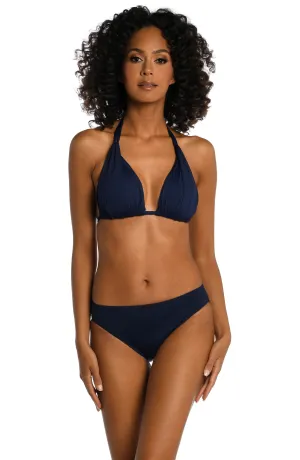 La Blanca Indigo Halter Triangle Top