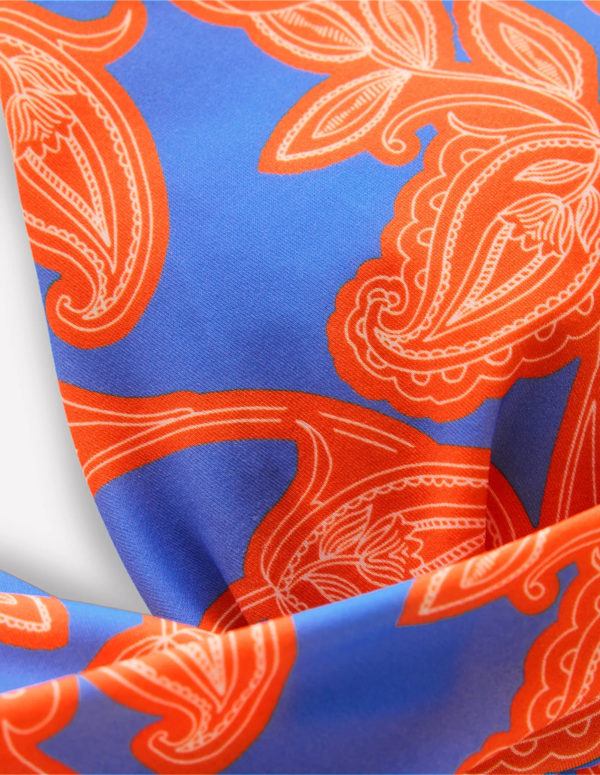 Levanzo Halter Bikini Top-Jaffa Orange. Paisley Whirl