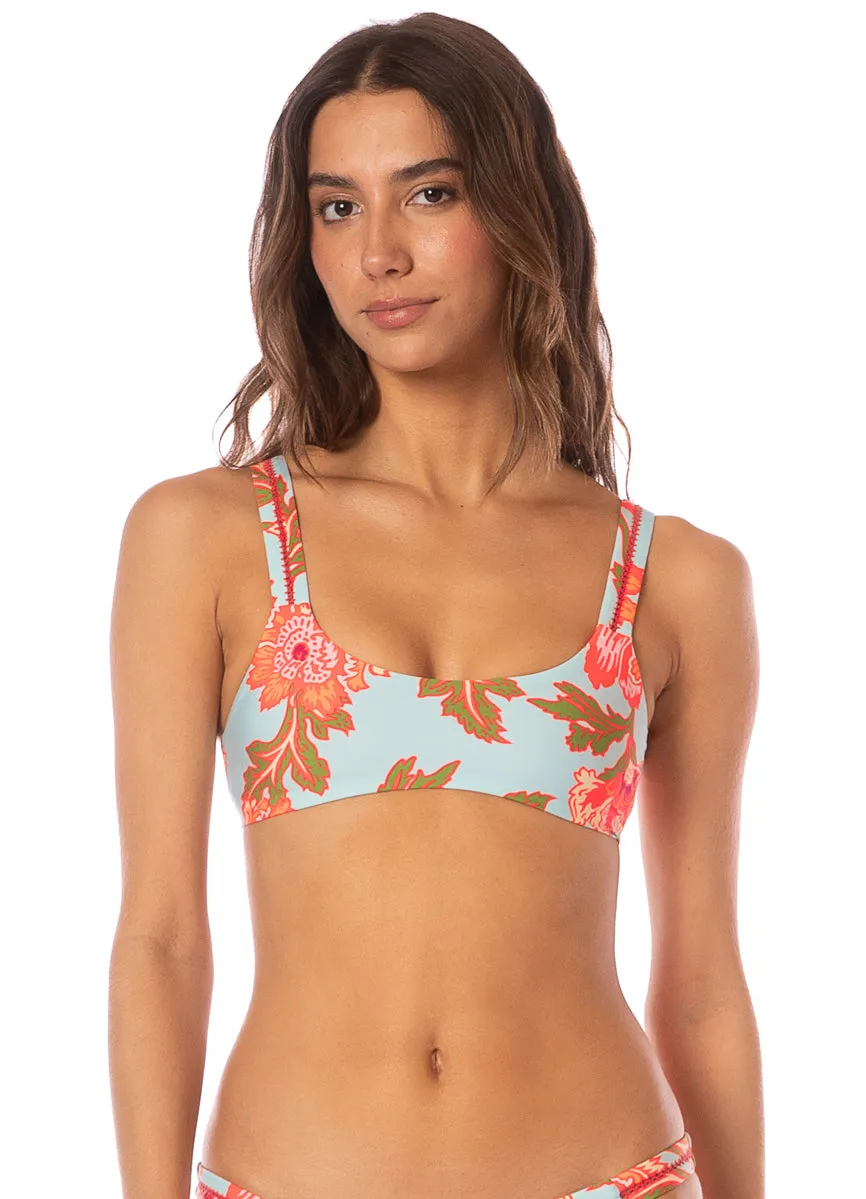 Maaji Floral Sky Nalai Sporty Bralette Bikini Top