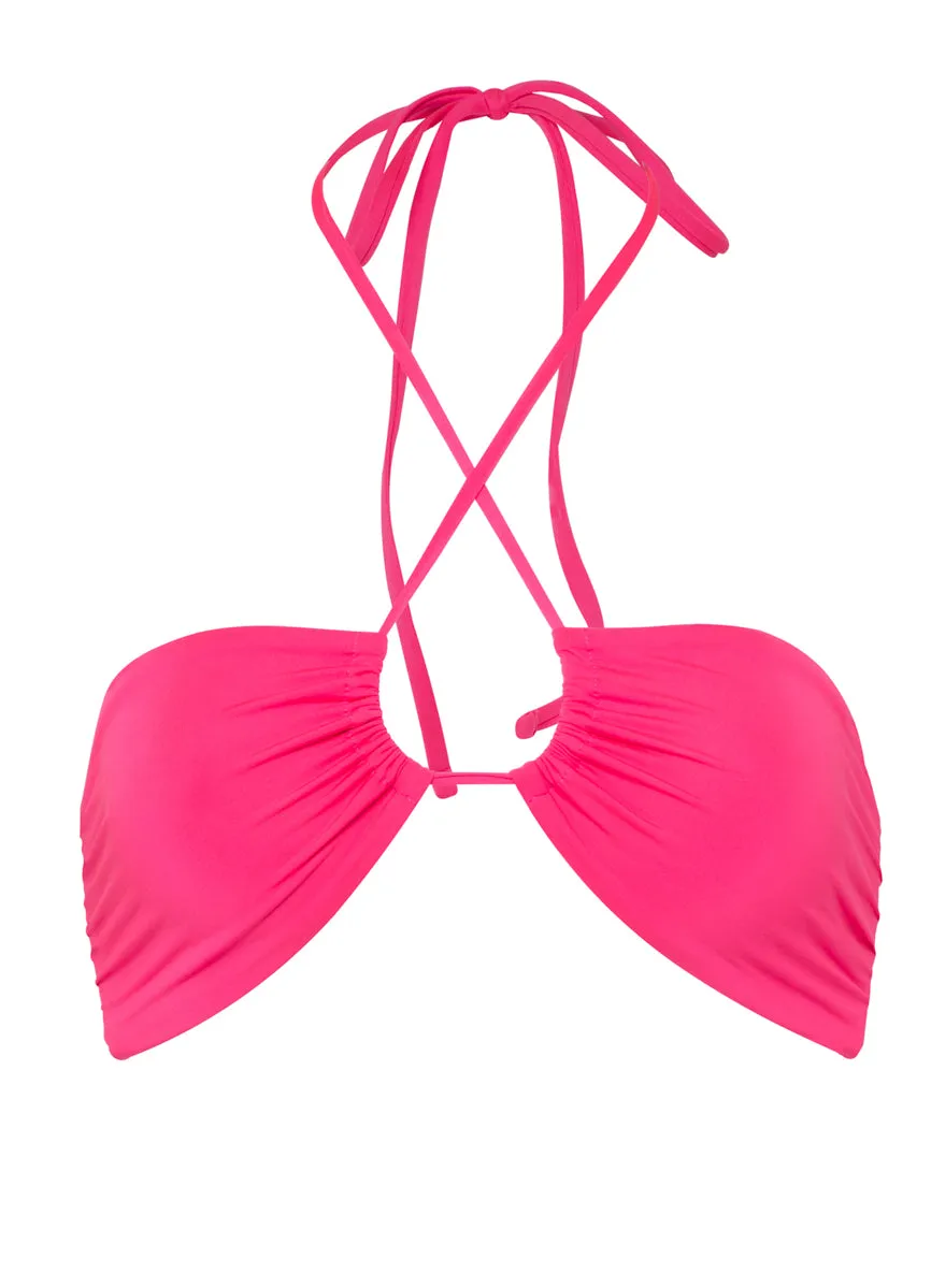 Maaji Fucshia Brilliant Strapless Bandeau Bikini Top
