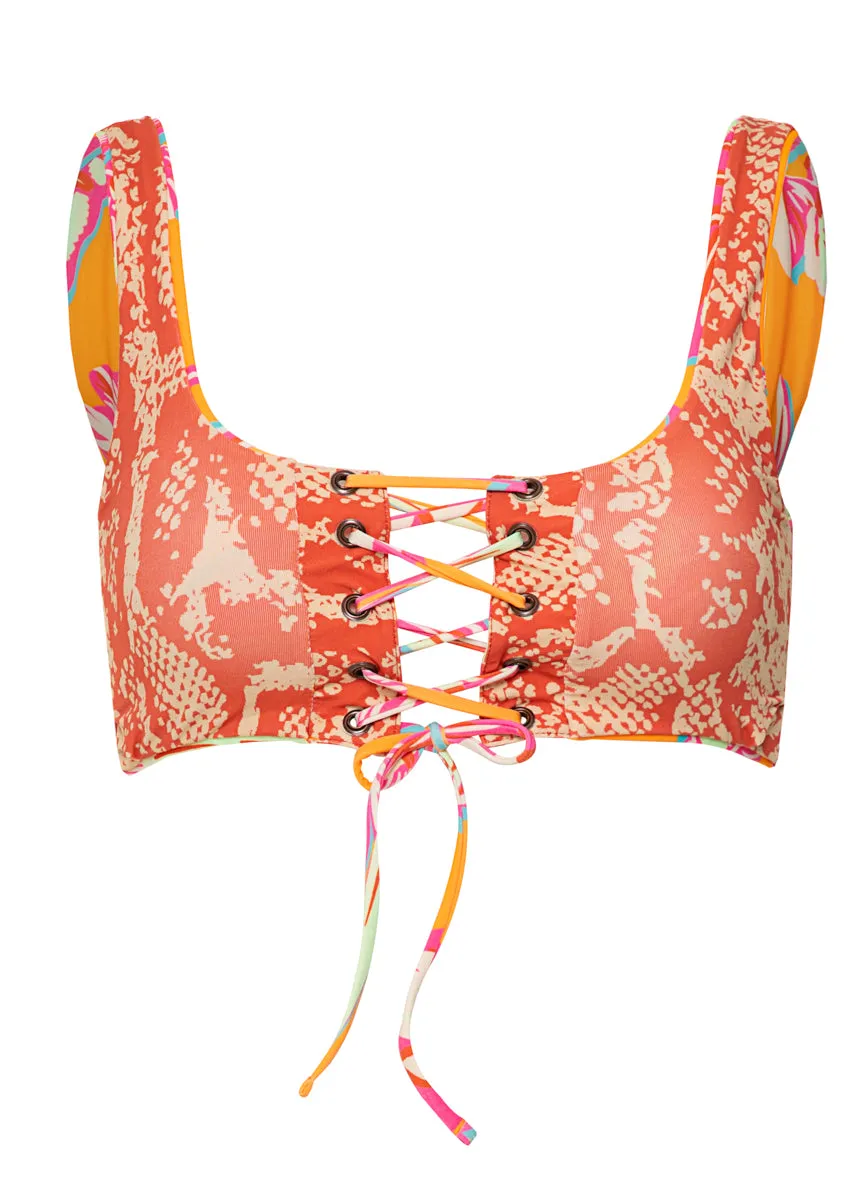 Maaji Jungle Groove Dazzle Lace Up Bralette Bikini Top