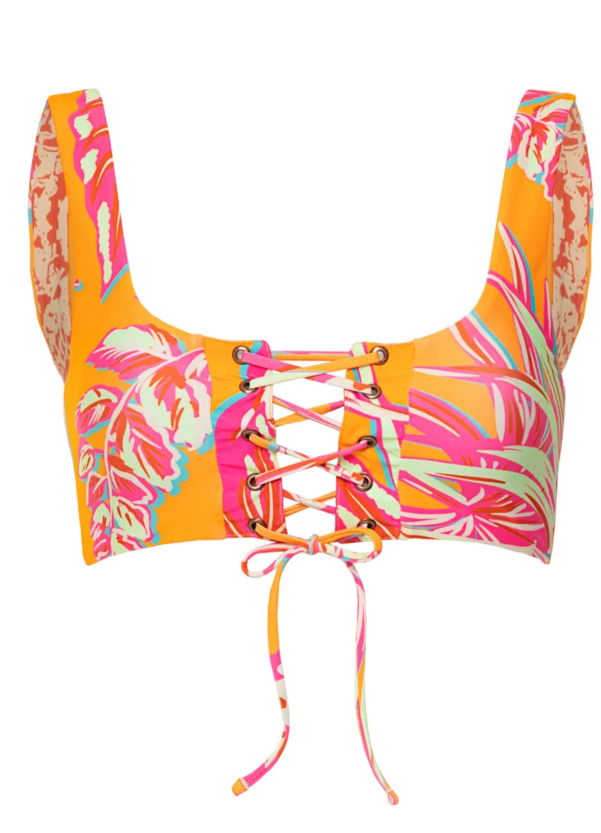 Maaji Jungle Groove Dazzle Lace Up Bralette Bikini Top