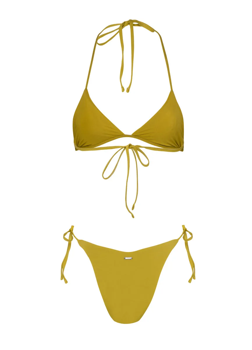 Maaji Olive Palmetto Balminess Fixed Triangle Bikini Top