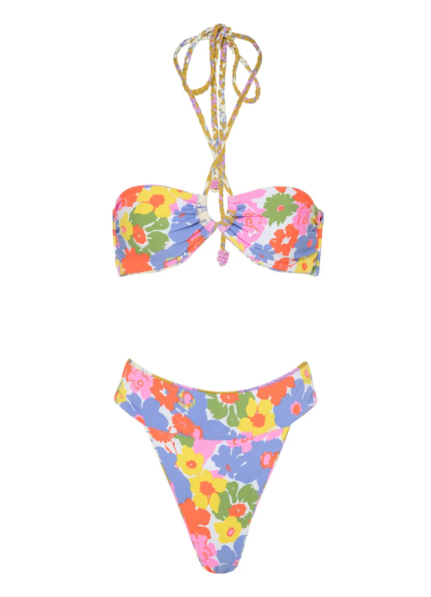 Maaji Pink Fiore Lianna Strapless Bandeau Bikini Top