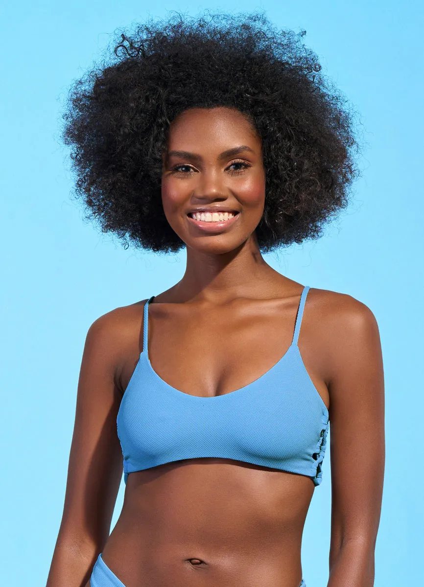 Maaji Stone Blue Gliter Sporty Bralette Bikini Top
