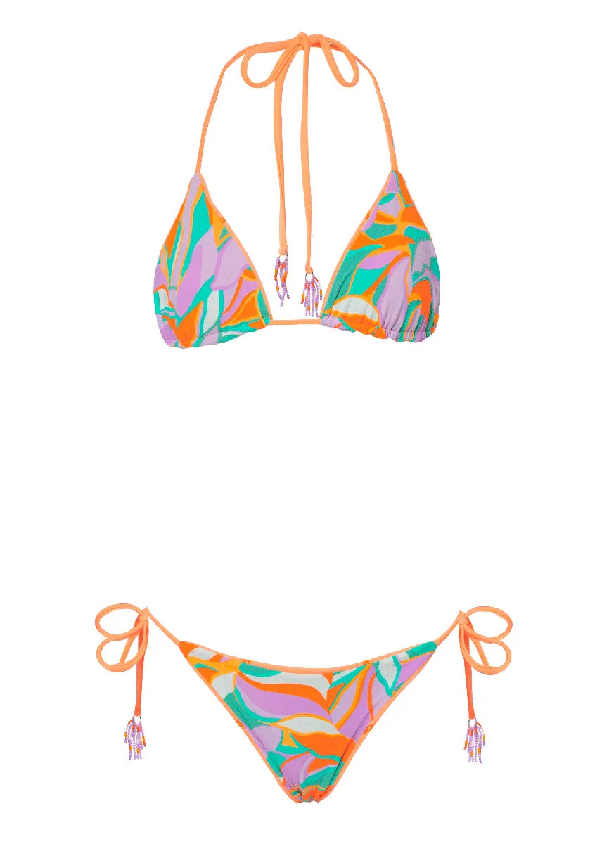 Maaji Vibrant Apricot Balmlike Sliding Triangle Bikini Top