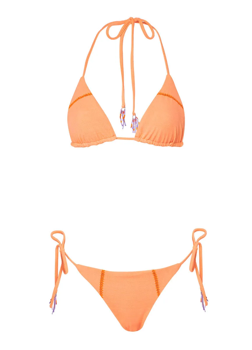 Maaji Vibrant Apricot Balmlike Sliding Triangle Bikini Top