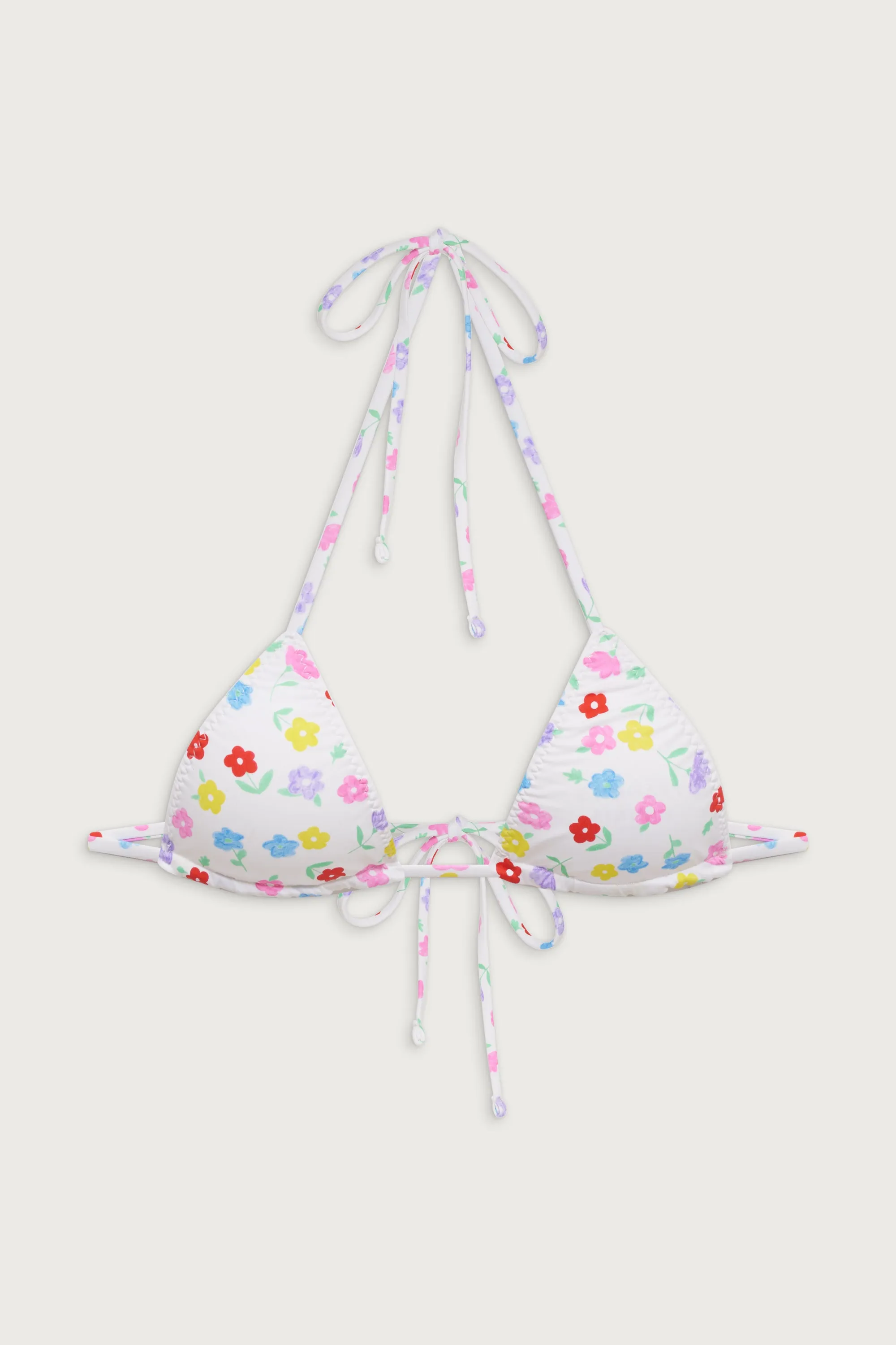 Mikayla Micro Triangle Bikini Top - Dune Daisy