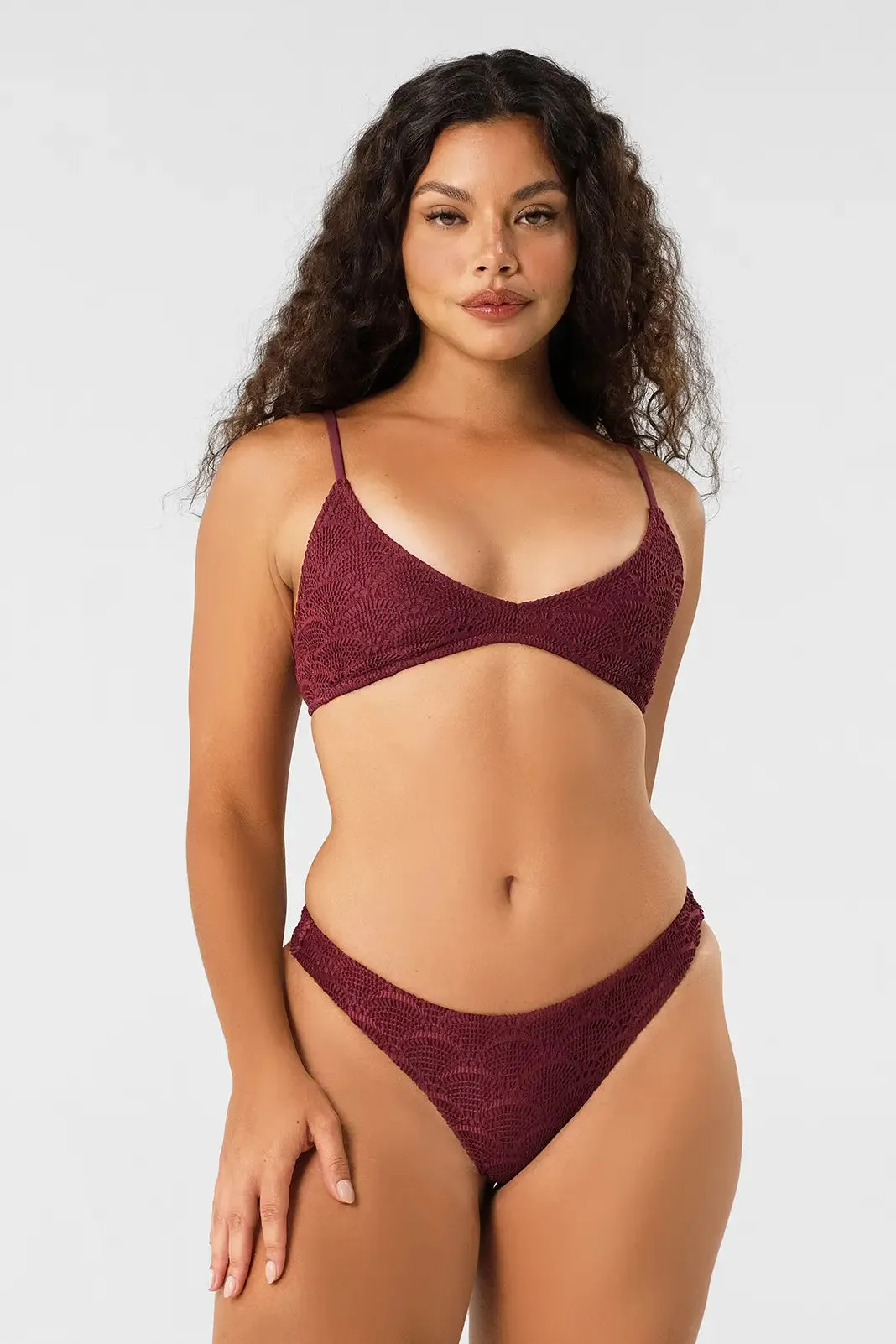 Mila Deep Scoop Neck Top / Henna