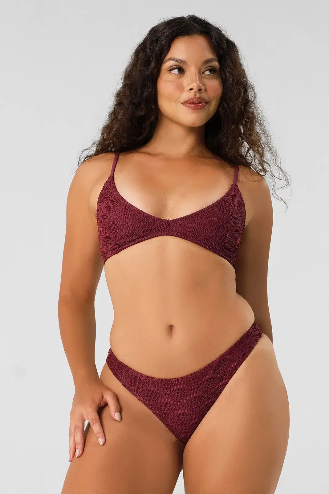 Mila Deep Scoop Neck Top / Henna
