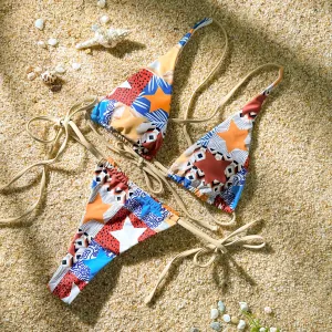 Pentagram Split Strap Bikini Set