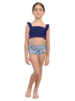Ruffle top bikini for girls