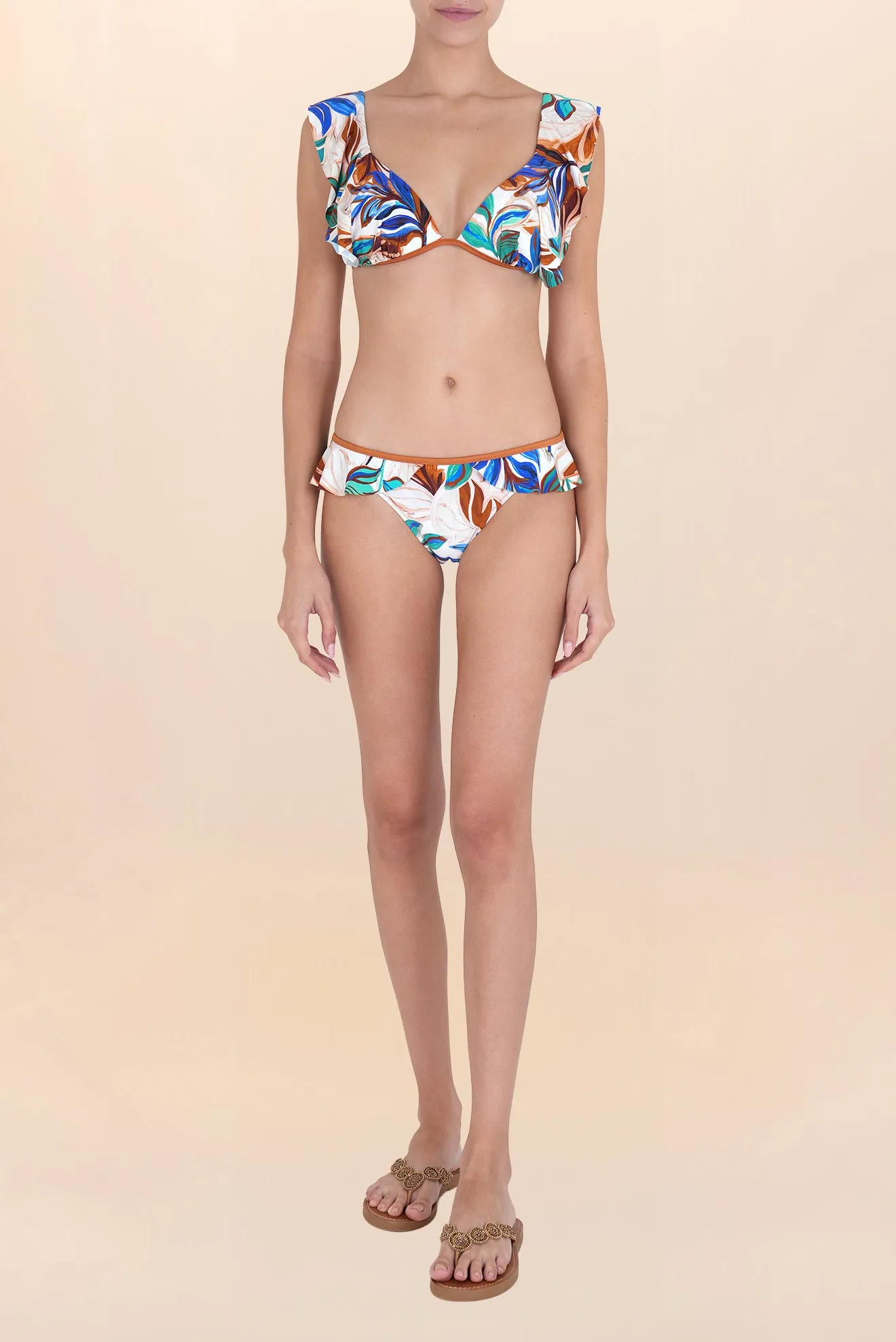Ruffled Trim Bikini Bottom Metz