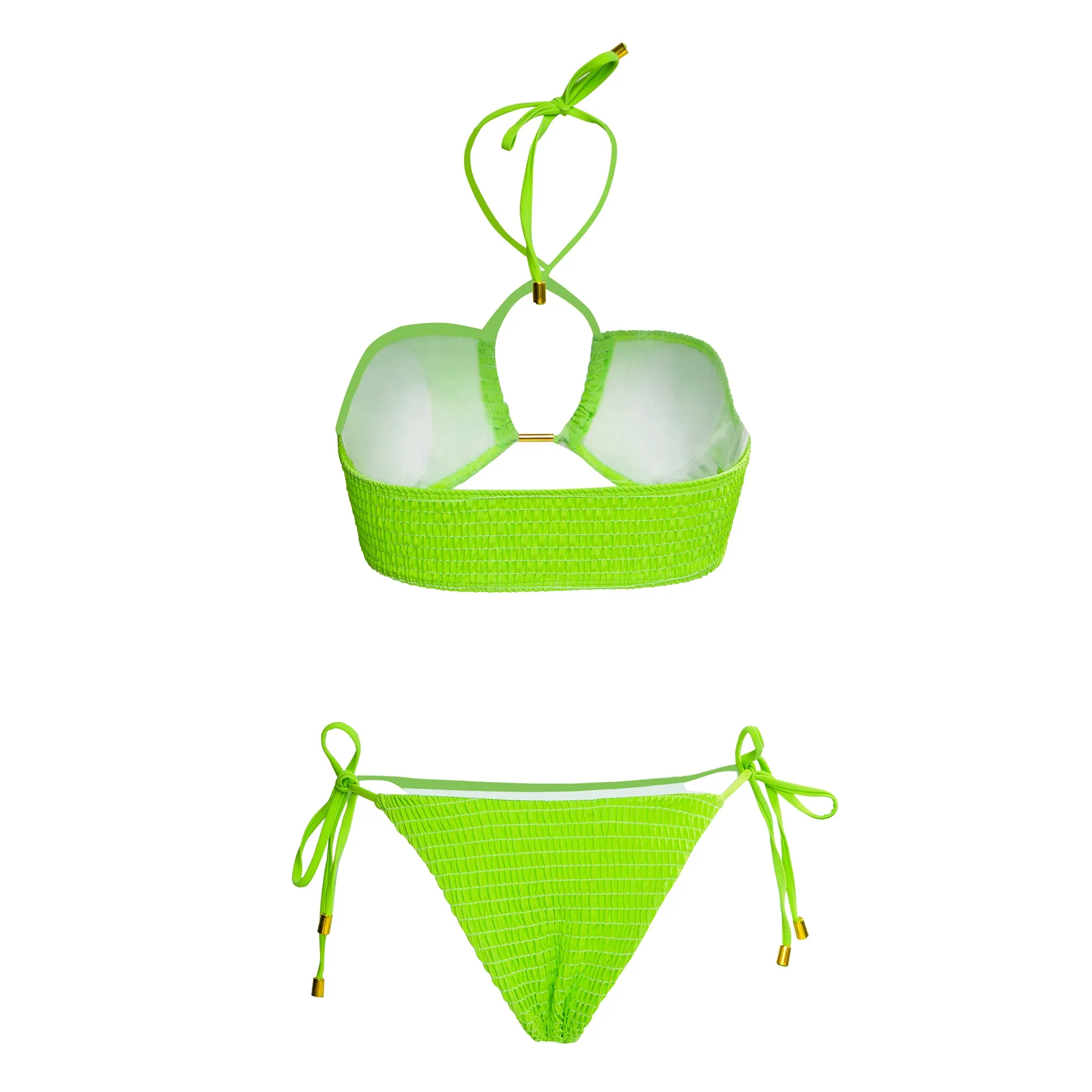 Solid Color Metal Sexy Bikini Set