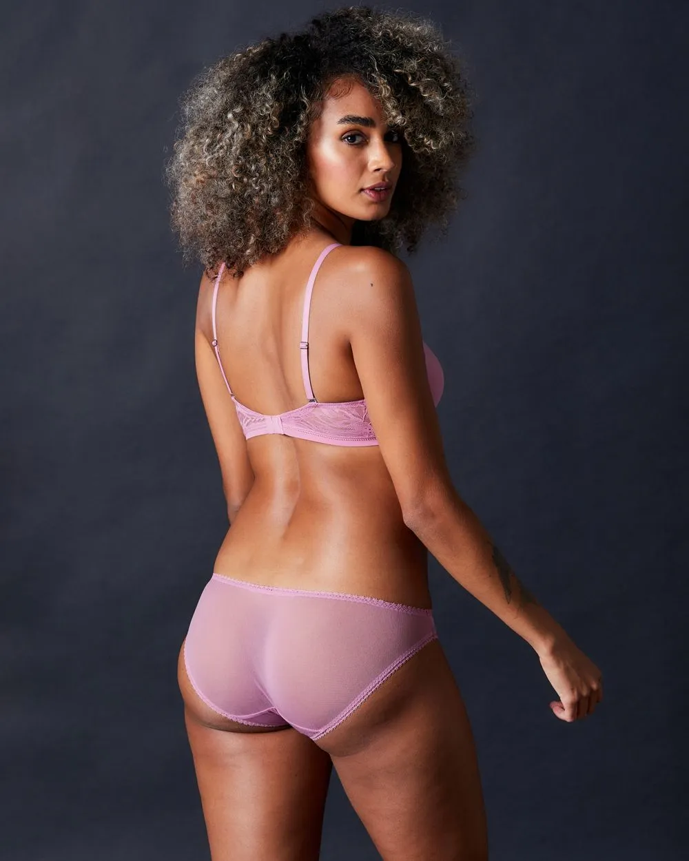 Solid Mesh Hip Bikini
