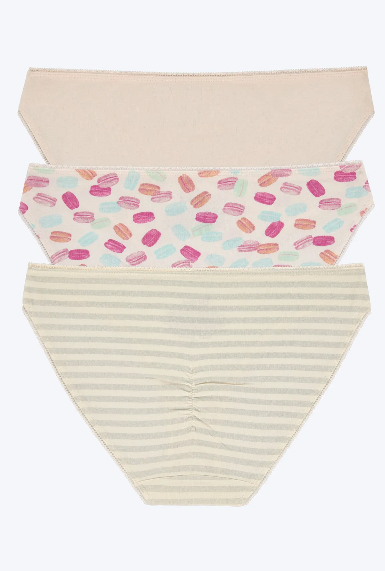 Stretch Jersey Bikini Underwear 3 Pack-Marshmallow Treat Yourself  Mini Stripe