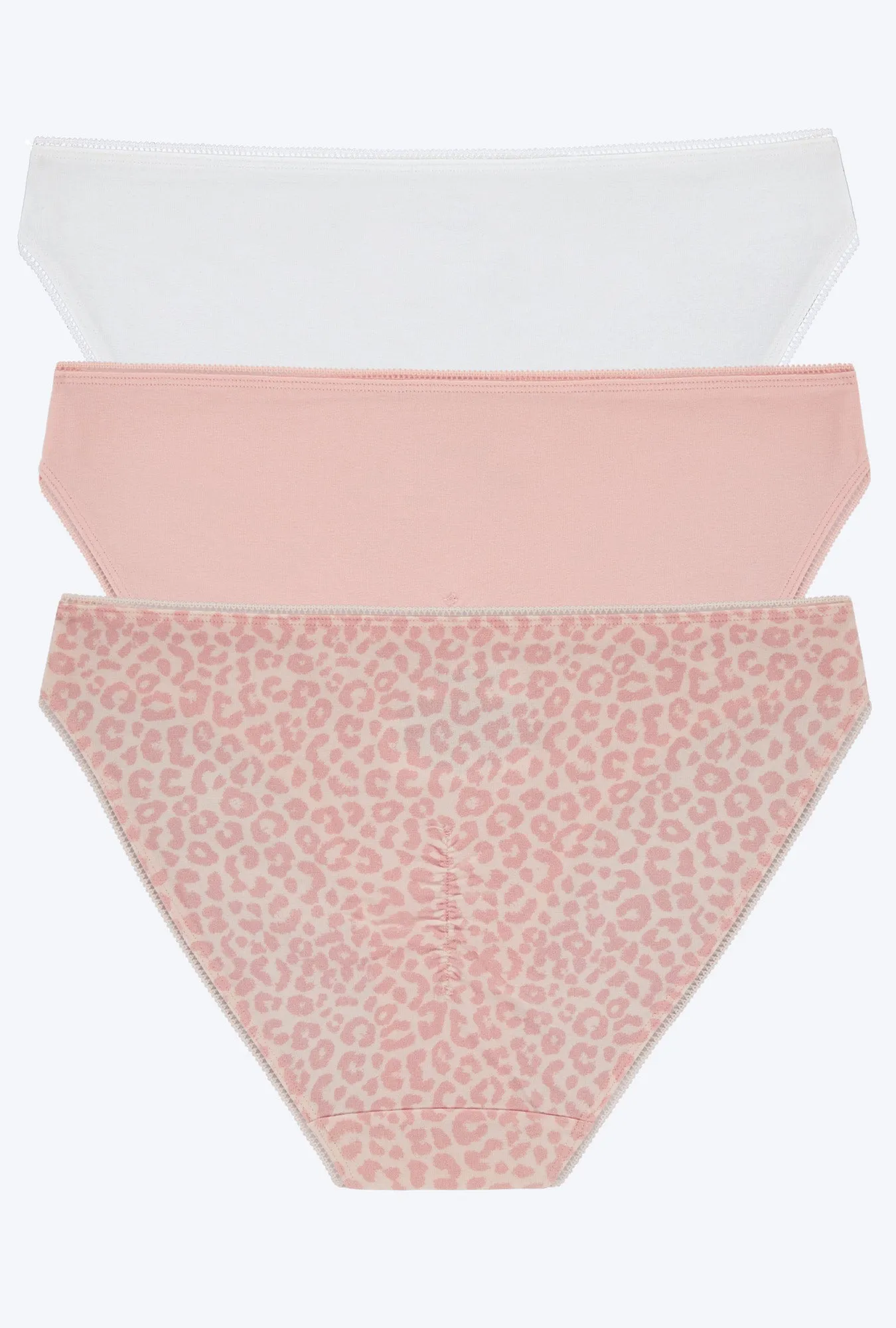 Stretch Jersey Bikini Underwear 3 Pack-White Blush Animal Instinct