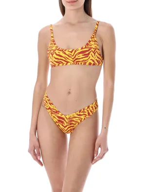 The Attico Animal-Printed Bikini Set
