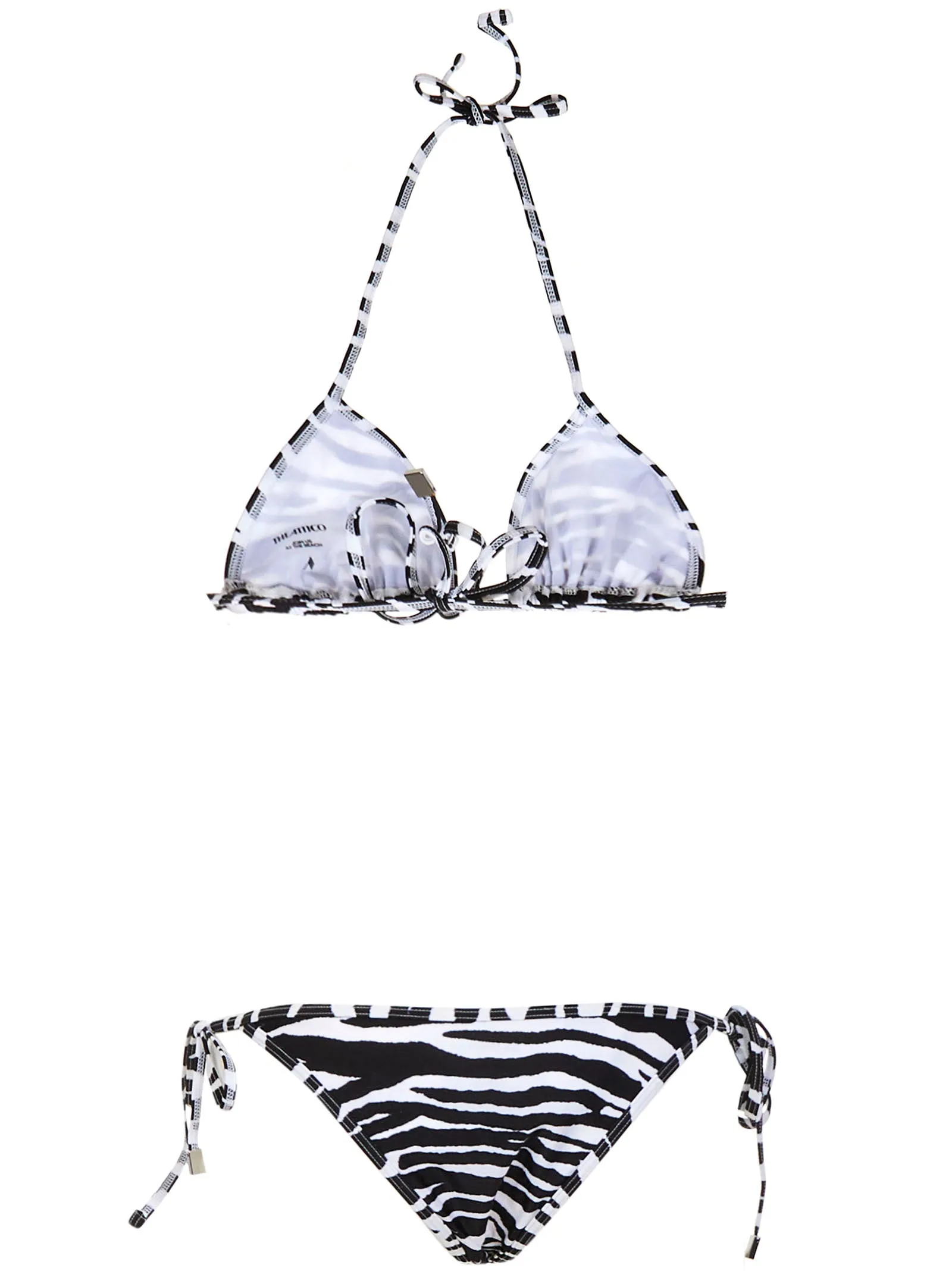 The Attico Zebra Printed Bikini Set