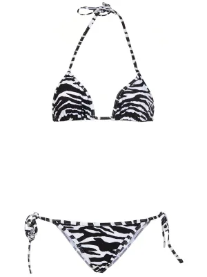 The Attico Zebra Printed Bikini Set