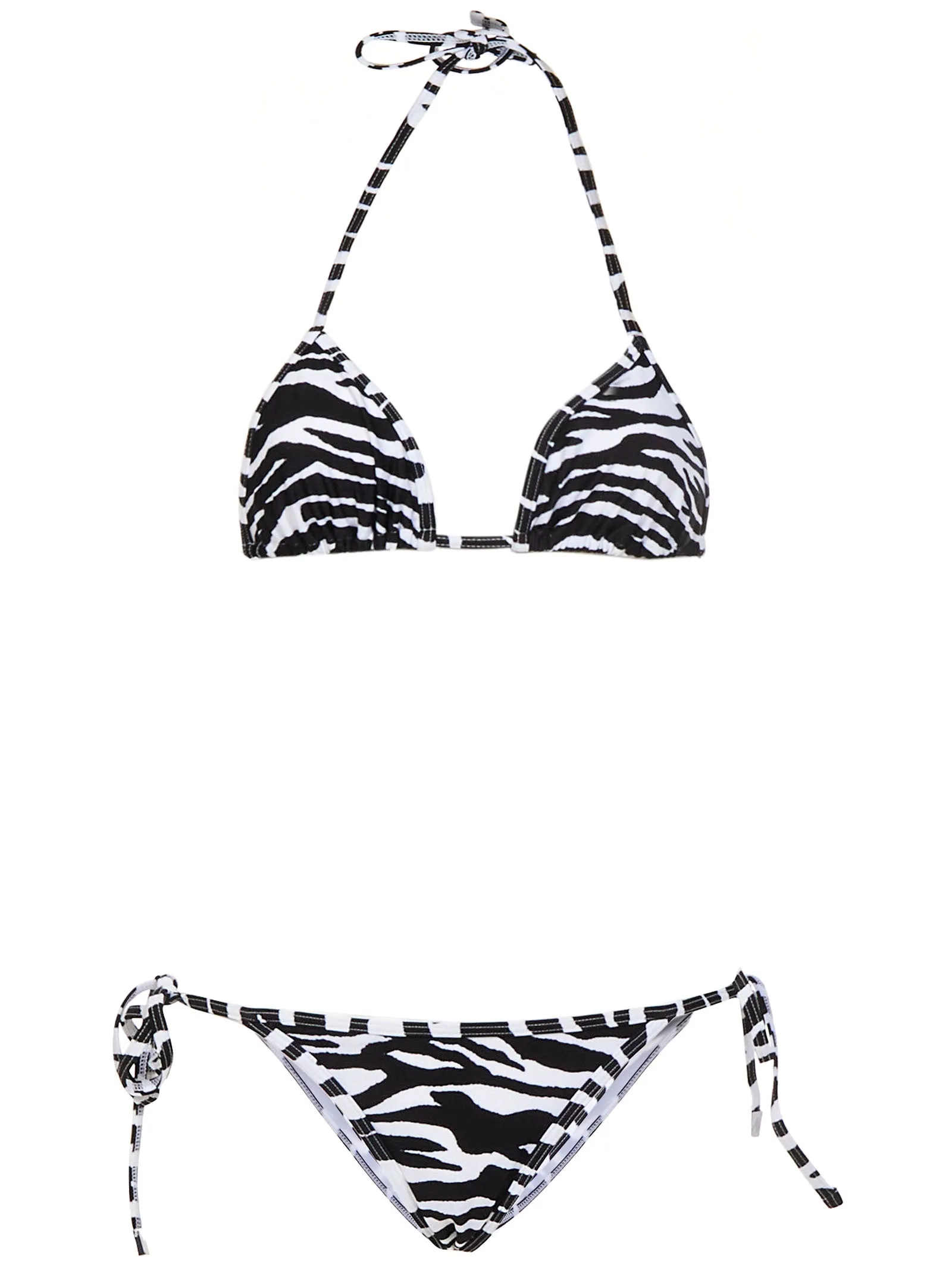The Attico Zebra Printed Bikini Set