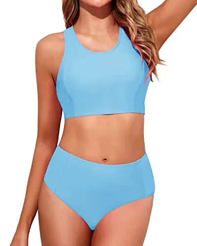 Women's Bathing Suit Bottom Tummy Control Bikini-Blue
