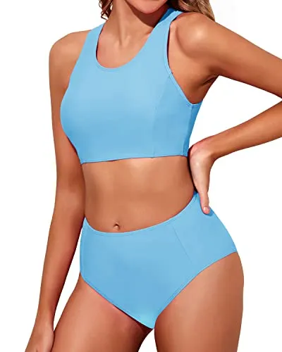 Women's Bathing Suit Bottom Tummy Control Bikini-Blue