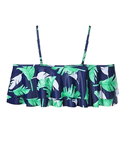 Women's Ruffled Bikini Tops Flounce Off Shoulder Swim Tops