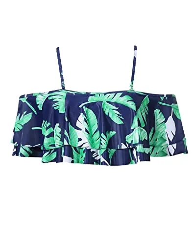 Women's Ruffled Bikini Tops Flounce Off Shoulder Swim Tops