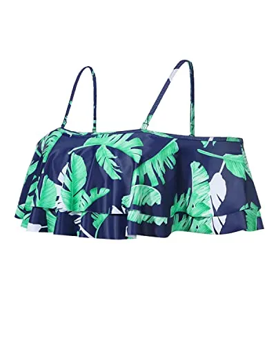 Women's Ruffled Bikini Tops Flounce Off Shoulder Swim Tops