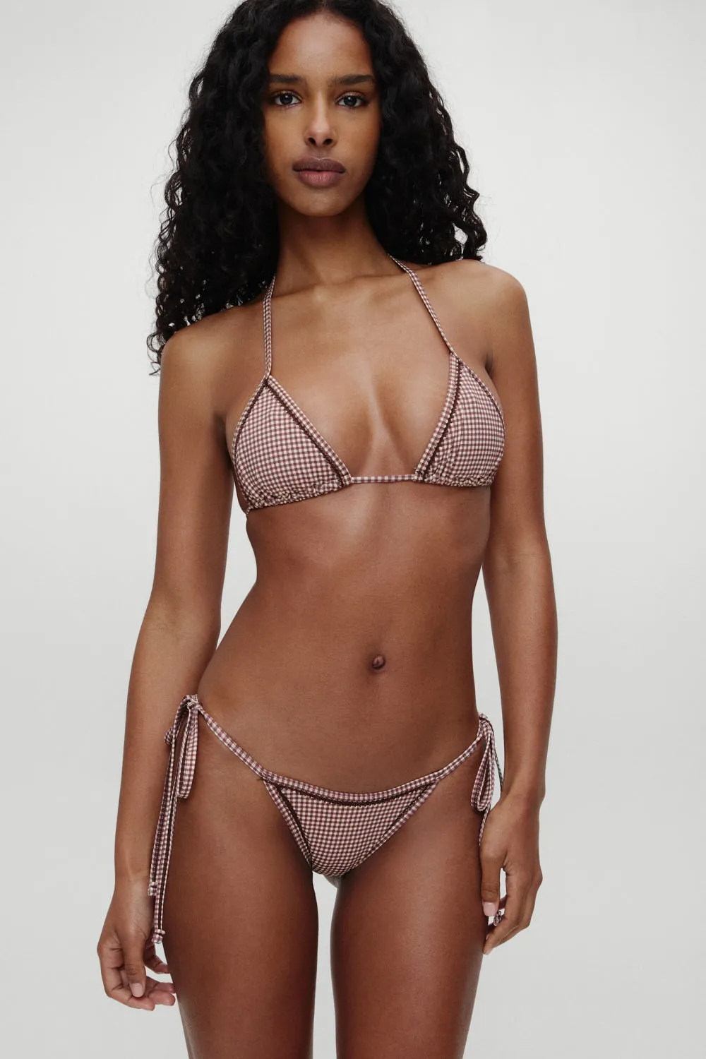 x BELLA HADID Nick Triangle Bikini Top - Dream Gingham